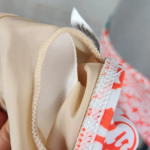 Cabana Life Preppy Beach UPF 50+ Coastal Bikini Set Swim Coral & Turquoise L - Picture 10 of 16